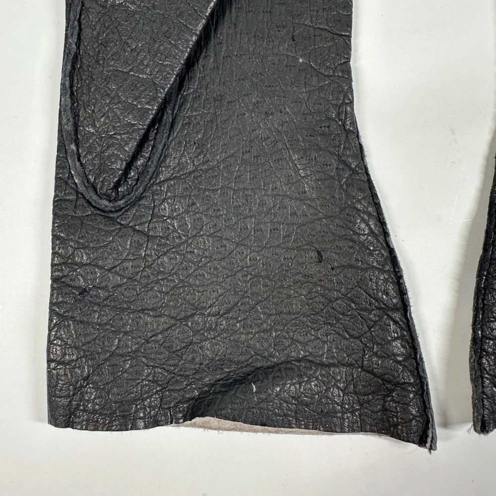 Vintage Black Genuine Pigskin Gloves‎ By Superb Flared Womens Sz 7